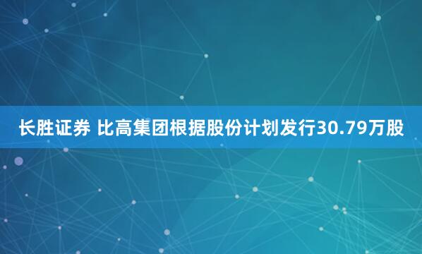 长胜证券 比高集团根据股份计划发行30.79万股